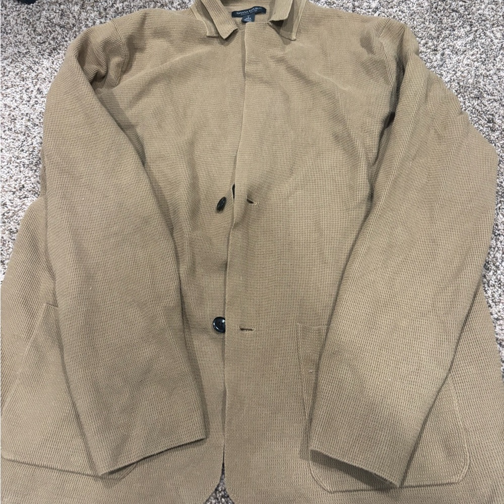 Banana Republic Beige Waffle-Knit Sweater